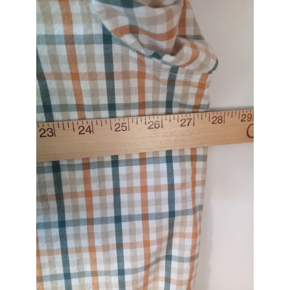 Men's Columbia Button Down Long Sleeve Shirt, XXl, Orange Plaid‎ - Picture 4 of 5